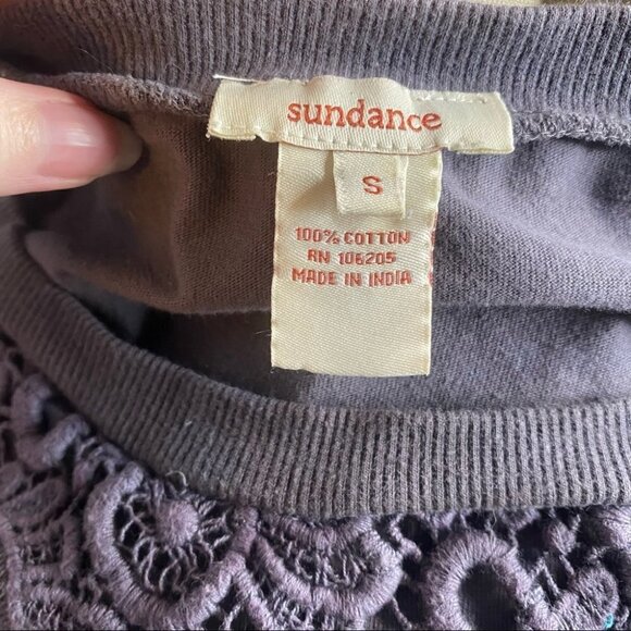 Sundance Purple Lace Overlay Pullover Sweatshirt - Picture 5 of 5